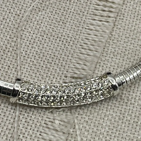 Vintage QVC Necklace & Earring Set – Silver-Tone with Crystal / CZ Accents - Picture 7 of 17